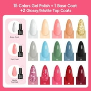 Gel Nail Polish Kit with U V Light Starter Kit 20 Colors Gel Polish Set 5pcs Top Base Coat Glitter Nail Decorations Nail Art French Manicure Kits Gifts for Women