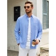 thumbnail image 3 of sogami Men's Casual Oxford Long Sleeve Shirt Button Down Collar Cotton Shirt, 3 of 7