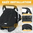 thumbnail image 5 of Orzbow Winter Baby Car Seat Cover with Front Zipper Door, Cold Weather Carseat Cover Canopy, Side Breathable, Rain, Snow and Wind Proof Car Seat Carrier Canopy Cover, Machine Washable, Black, 5 of 6