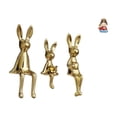 thumbnail image 1 of Escultura de resina de conejos, centro de mesa, adorno para estantería, dormitorio, chimenea, decoración o regalo., 1 of 8