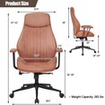 thumbnail image 4 of Giantex Ergonomic Office Chair, Suede Fabric Executive Chair, High Back Computer Desk Chair with Removable Padded Armrest for Executive Home Office (Red), 4 of 10