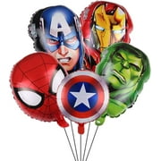 5 PCS Superhero Balloons Captain America Balloon Spiderman Balloon Ironman Balloons Hulk Balloon Birthday Party Balloon Super Hero Birthday party decoration