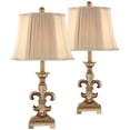 thumbnail image 2 of Regency Hill Louis Traditional Table Lamps 25 3/4" High Set of 2 Antique Gold Pleated Bell Shade for Bedroom Living Room Bedside Nightstand Office, 2 of 9