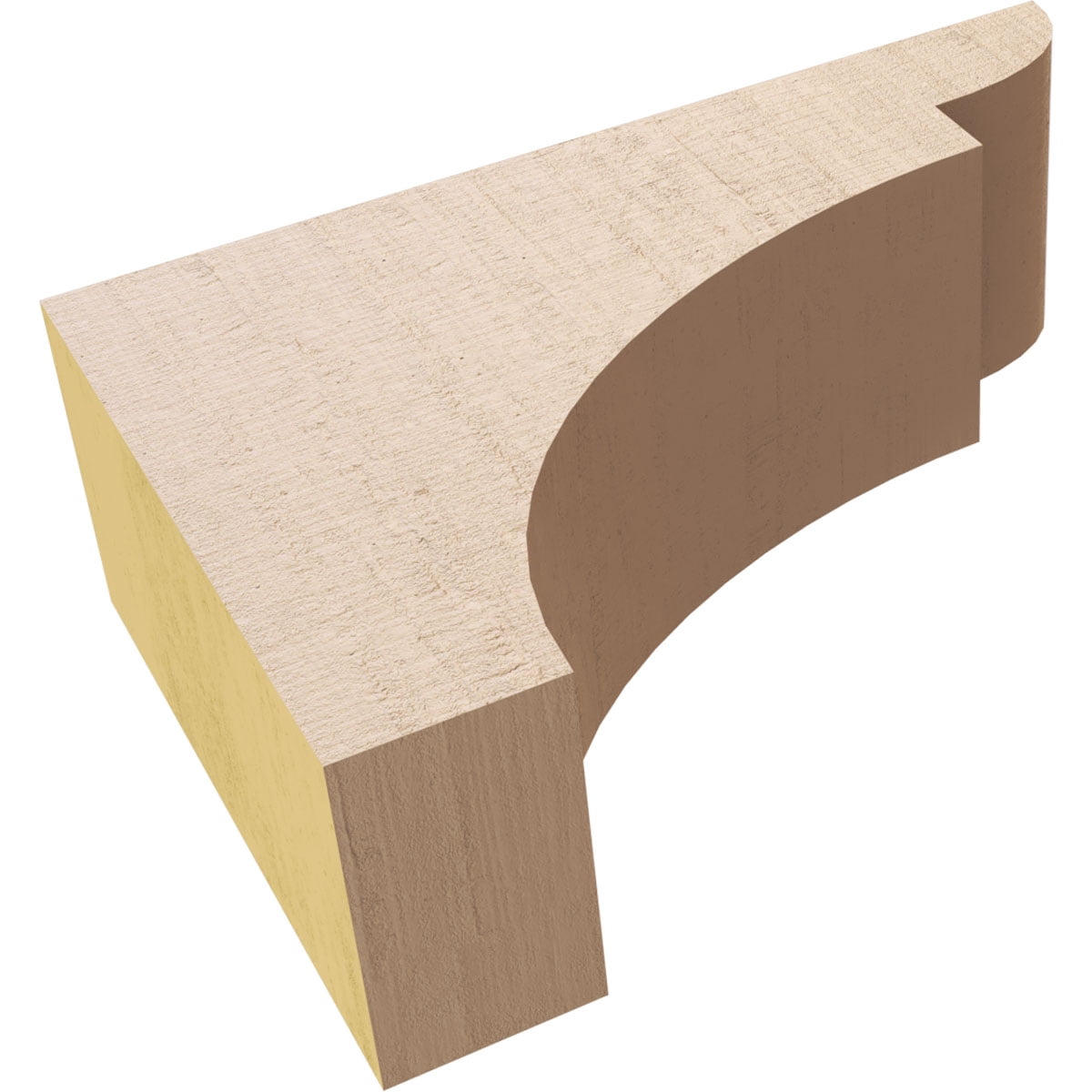 2"W x 6"D x 4"H Classic Yorktown Rough Cedar Woodgrain TimberThane Corbel, Primed Tan
