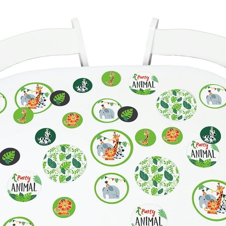 - Jungle Party Animals - Safari Zoo Animal Birthday Party or Baby Shower Giant Circle Confetti - Party Decorations - 27 Ct