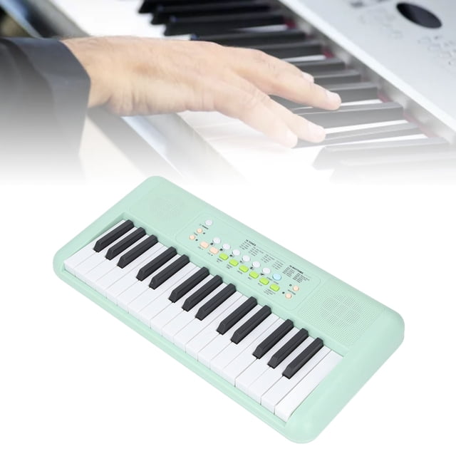 Electronic Keyboard, 32 Key Digital Piano 16 Tones 10 Rhythms Versatile Electronic Keyboard Adjustable Volume Portable Digital Piano with Microphone Suitable for Beginners to