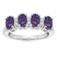 thumbnail image 2 of Star K� Oval 5x3 Simulated Alexandrite 4 Four Stone Band Ring, 2 of 9