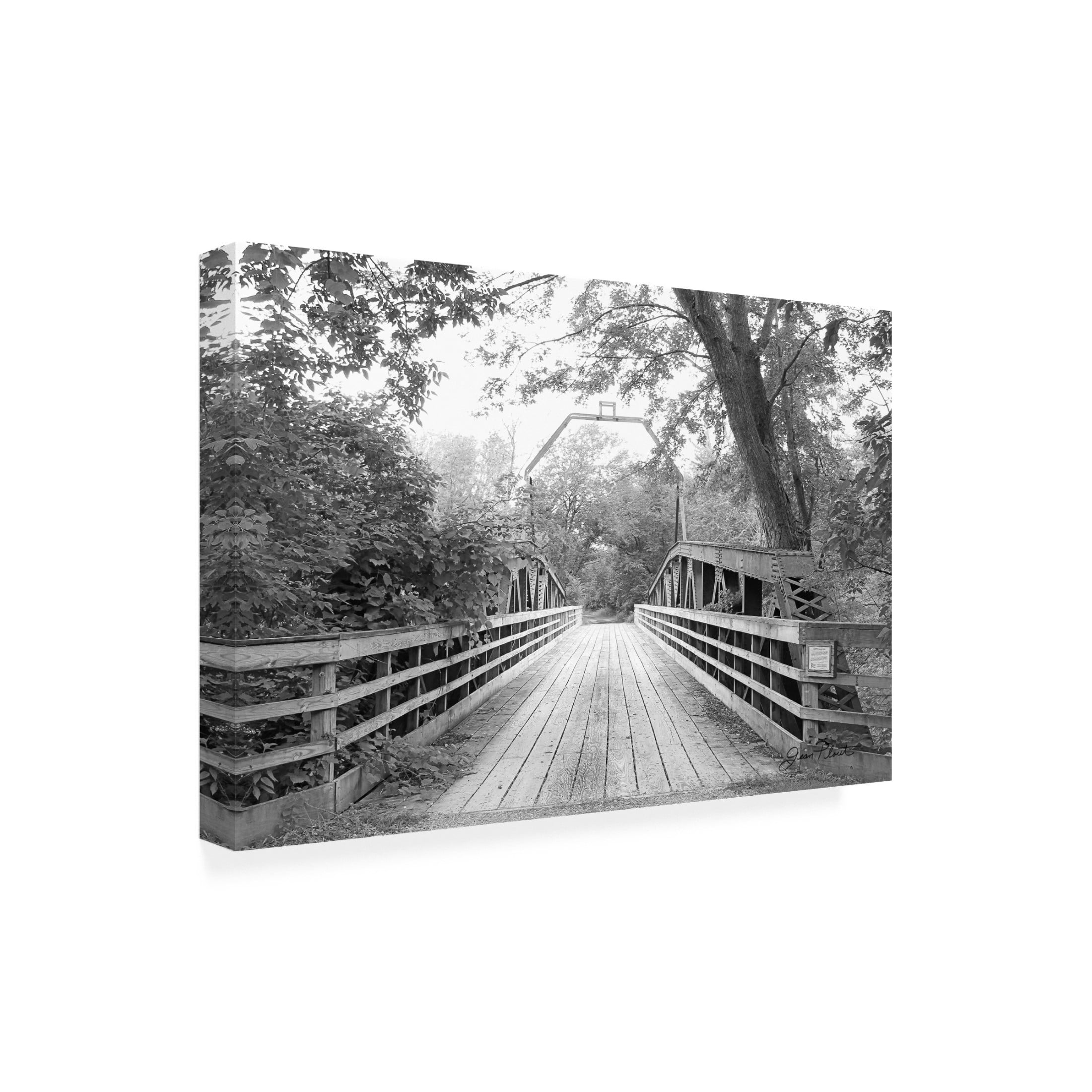 Canvas Wall Art - Jean Plout 'Old Bridge A' Wall Art for Living Room, Bedroom, or Office Décor by Trademark Fine Art - 47 x 30 Inches