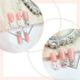 thumbnail image 3 of Long Square Press On Nails With 3D Bowknot and Rhinestones Designs False Nails Sparkling Stick on Nails for Women, 3 of 5