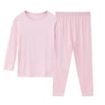 thumbnail image 4 of Delliss Girls Solid Color Round Neck Long Sleeve Top Matching Elastic Waist Slim Fit Pants Casual Home Set 3-13 Years, 4 of 4