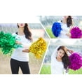 thumbnail image 2 of 10 Pcs/5 Pairs 25g Plastic Cheering Balls Squad Spirited Fun Cheerleading Kit Cheer Poms Cheerleaders Supples with Handle for Competition Cheering Sports Events (Golden), 2 of 8