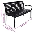 thumbnail image 4 of vidaXL Garden Bench Black 116 cm Steel and WPC, 4 of 4
