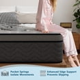 thumbnail image 6 of lemontalking 12 Inch King Gel Memory Foam Hybrid Mattress Pocket Spring In A Box Medium Firm, 6 of 7