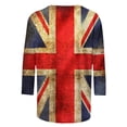 thumbnail image 3 of Women Vintage Tops 3/4 Short Sleeve Patriotic British Flag T-Shirt Britain and USA Pride T-Shirt, 3 of 5