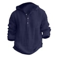 thumbnail image 3 of Teen Boys Soft Cotton Hooded Shirts Casual Long Sleeve Button down Shirt for Kids Summer Comfy Tops with Pocket Plain Clothes, 3 of 4