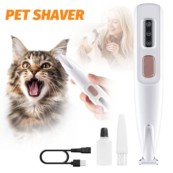 Audessy Electric Clipper for Dogs and Cats, Pet Hair Clipper with LED Light, Multifunctional Electric Pet Clipper Kit, for Grooming Pet Hair Around Paws, Eyes, Face and Rump