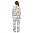 thumbnail image 3 of FORMRS Womens Pajama Set Long Sleeve Top and Pants with Pockets Soft Comfy Lounge Sleepwear, Sizes S-2XL, Purple Vegetables Pattern, 3 of 7