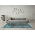 thumbnail image 3 of Ahgly Company Indoor Rectangle Medallion Light Blue Traditional Area Rugs, 6' x 9', 3 of 4