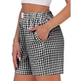 thumbnail image 5 of Fantaslook Plaid Shorts for Women Button Gingham Cotton Shorts Summer Lounge Boxers Beach Shorts with Pocket, 5 of 10