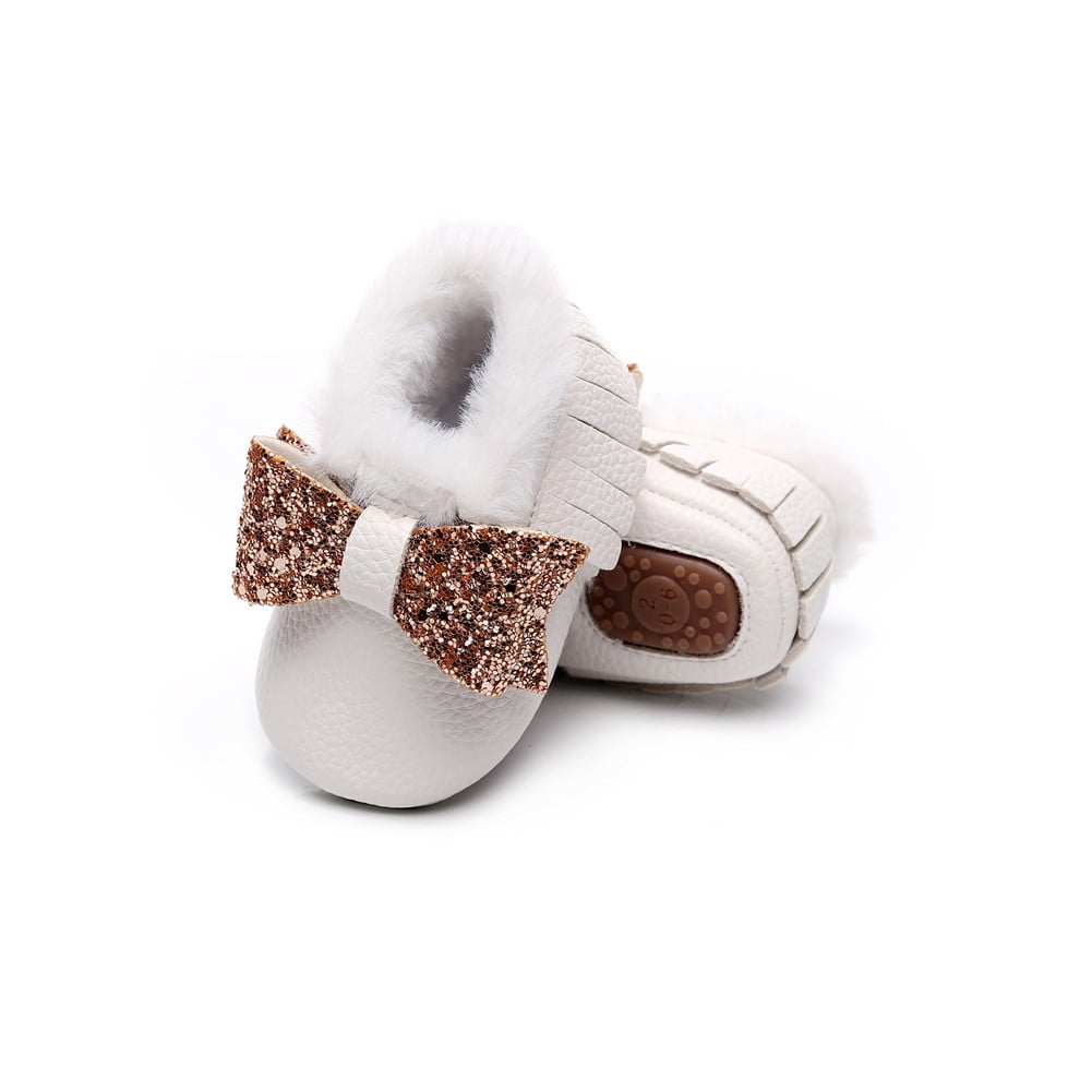 Infant Baby Leather Moccasins, Winter 