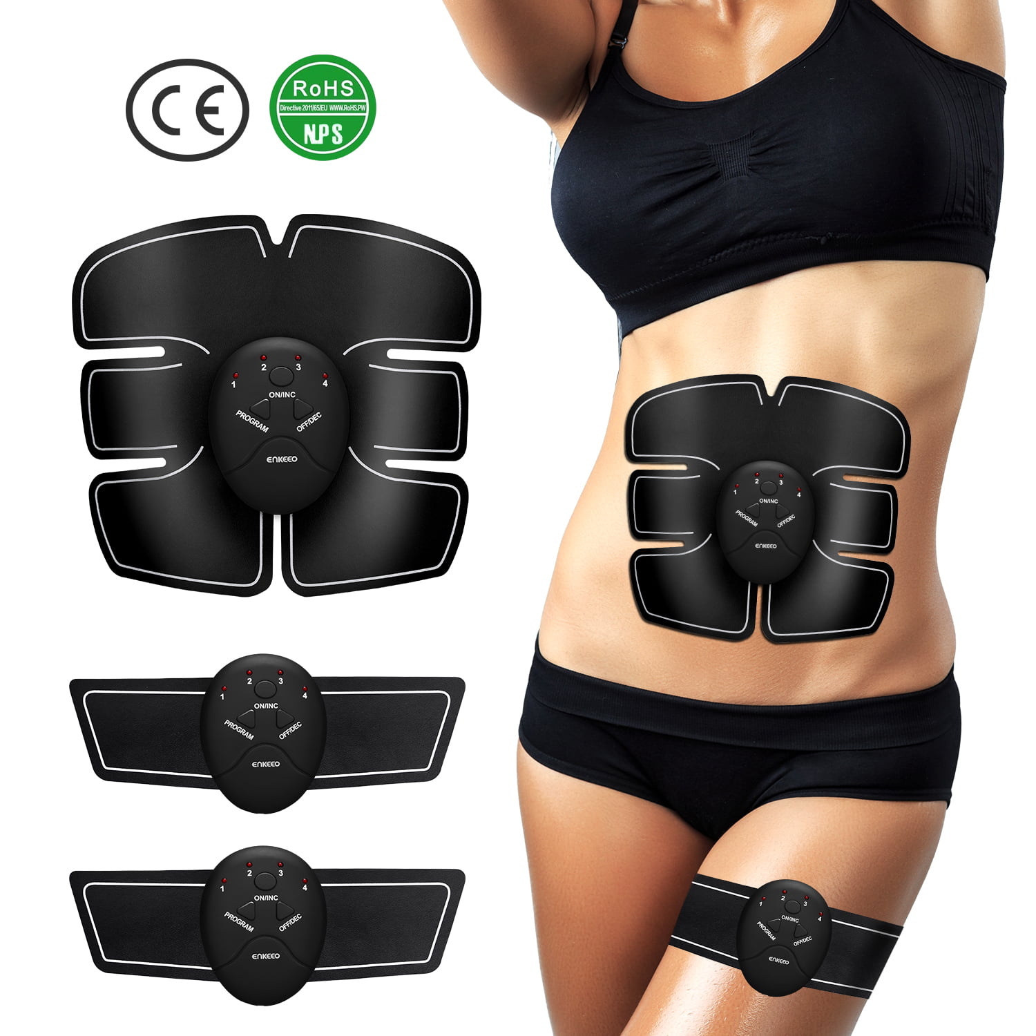 EMS Muscle Trainer ABS Stimulator Electric Vibration Muscle Trainer Belt CA