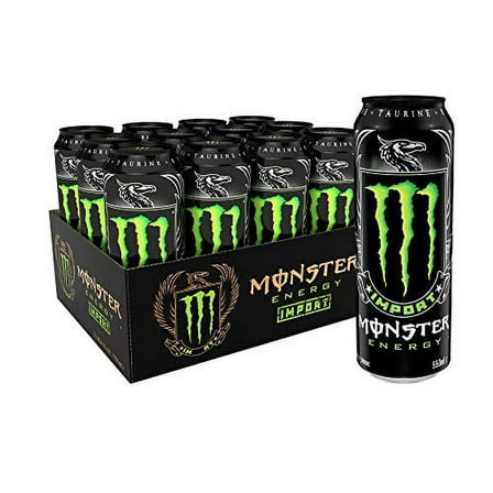 Monster Energy Energy Drink Import, 18.6 Ounce (Pack of 12)