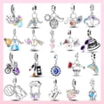 thumbnail image 2 of Charms 2023 Nuevo 925 Plata Esterlina Rosa Ballet Niña Colgante Encantos Abalorios Ajuste Original Pulsera Collar DIY Fabricación De Joyas Gao Jiahui unisex, 2 of 2
