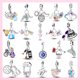 thumbnail image 2 of Charms 2023 Nuevo 925 Plata Esterlina Rosa Ballet Niña Colgante Encantos Abalorios Ajuste Original Pulsera Collar DIY Fabricación De Joyas Gao Jiahui unisex, 2 of 2