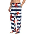 thumbnail image 2 of Bingfone Starfish Navy Blue Stripe Mens All Over Print Sleep Pajama Pants-Xx-Large, 2 of 9