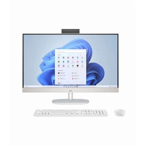 All-in-One HP 27" FHD Ryzen 7 7730U 1TB SSD 16GB RAM WiFi 6 Windows 11 Combo Teclado y Mouse HP 510SP Blanco - Computadora de Escritorio.