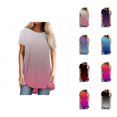 thumbnail image 1 of T-shirts Dégradés pour Femmes 2026 Mode Été Manches Courtes Col Rond Tuniques Amples, 1 of 6
