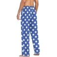thumbnail image 6 of FREEAMG Vintage Dark Blue Polka Dot Men's Pajama Pants Sleepwear Lounge Pajama Bottoms, 6 of 7