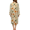 thumbnail image 2 of Xoenoiee Hummingbird Pumpkin Maple Leaves Print Women Zipper Robe Long Sleeve House Coats Robes Soft Bathrobe with Pockets Lightweight Nightgown Plus Size, Size S, 2 of 7