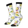 thumbnail image 2 of Uemuo Orange Green Avocado Pattern Women's Crew Socks, Soft Durable Breathable Moisture-Wicking with Odor Control Cotton socks, 2 of 9