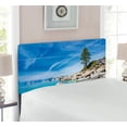 thumbnail image 2 of Lake Headboard, Clear Dreamy Sky over Inland Creek Surrounded by Land Liquid Surface of Earth Print, Upholstered Decorative Metal Bed Headboard with Memory Foam, Twin Size, Blue Grey, by Ambesonne, 2 of 4
