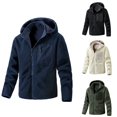 thumbnail image 4 of Mens Plain Fleece Jacket Zip-Up Pocket Work Outdoor Warm Hooded Coat Reversible, 4 of 8
