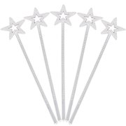 Xiangguanqianying 134 Inch Princess Wands Princess Party Supplies Scepter And Star Princess Wand(Silver 5 Pack)