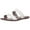 Bright White Leather, variant on Gala Bright White Leather Mule Flat Slip On Two Piece Slide Sandal (Bright White Leather, 10.5)