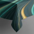thumbnail image 4 of Teal Gold Marble Pattern Rectangle Tablecloth 60"x120",Waterproof Polyester Rectangle Table Cloth, Wipeable Spillproof Polyester Tablecloth for Dining, Camping, Indoor and Outdoor, 4 of 6