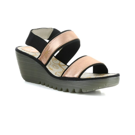 FLY London Yaco Leather Wedge Sandal, 36