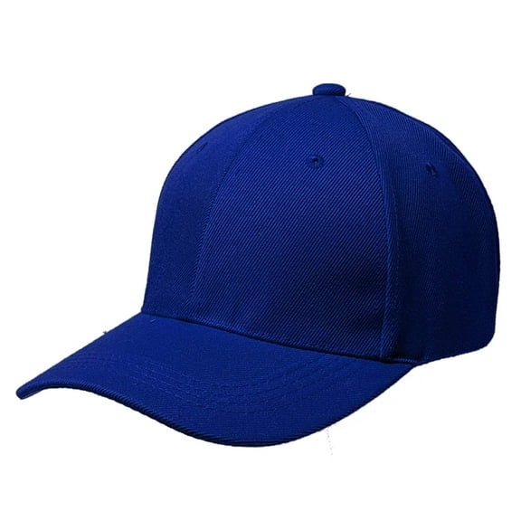 Blue Curved Visor Blank Baseball Cap Adjustable Size Unisex