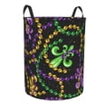 thumbnail image 2 of Balery Mardi Gras6 Round Laundry Basket with Handles Waterproof Freestanding Laundry Hamper for Clothes Toys in the Dorm and Family-Small, 2 of 8
