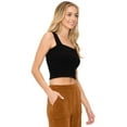 thumbnail image 2 of Women’s Seamless Textured Crop Tank, Black, SM, 2 of 5