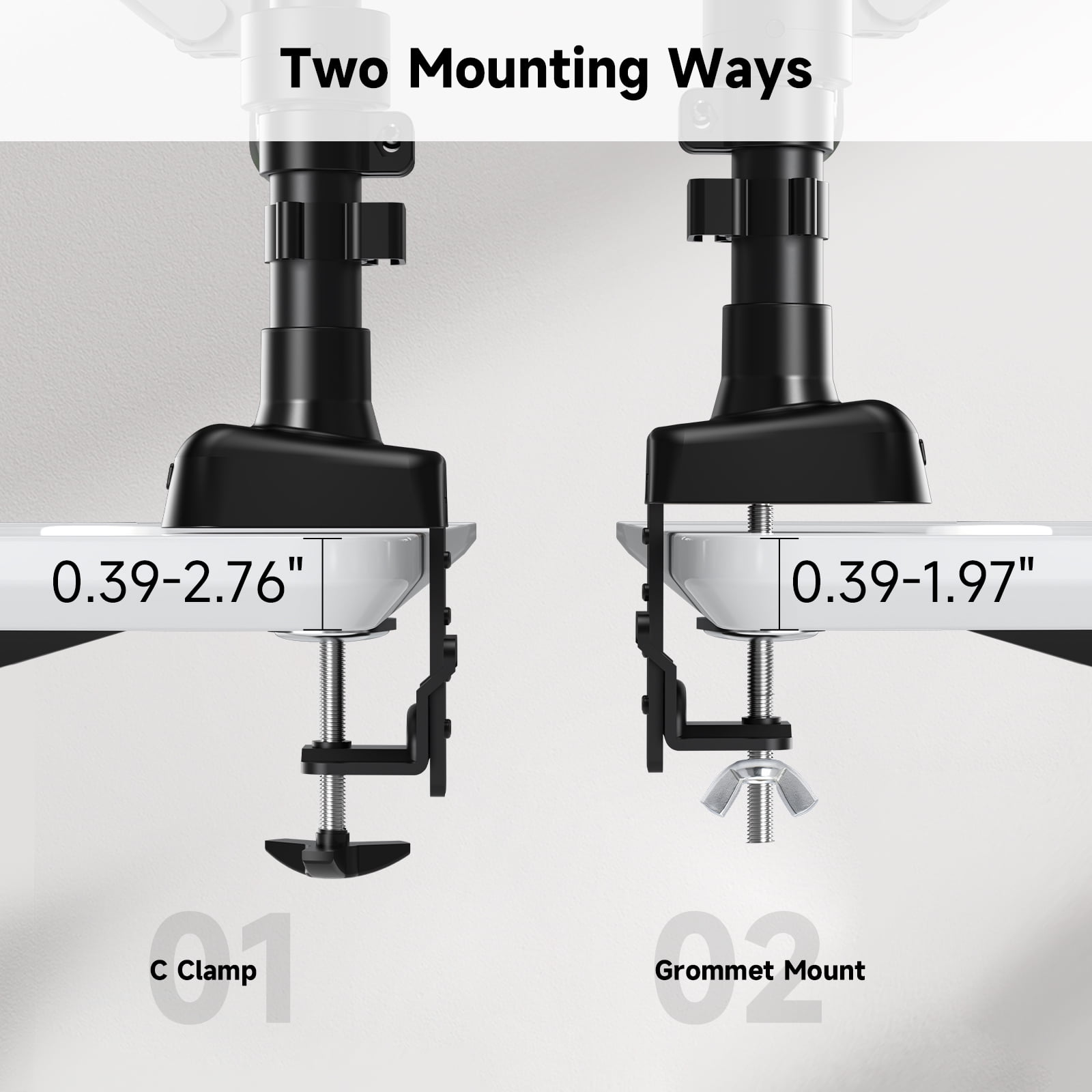UPERFECT Dual Monitor Stand, Adjustable Desk Mount with Swivel VESA Bracket, Fits 13-32 Inch Screens, 4.4-19.8 lbs Loaded