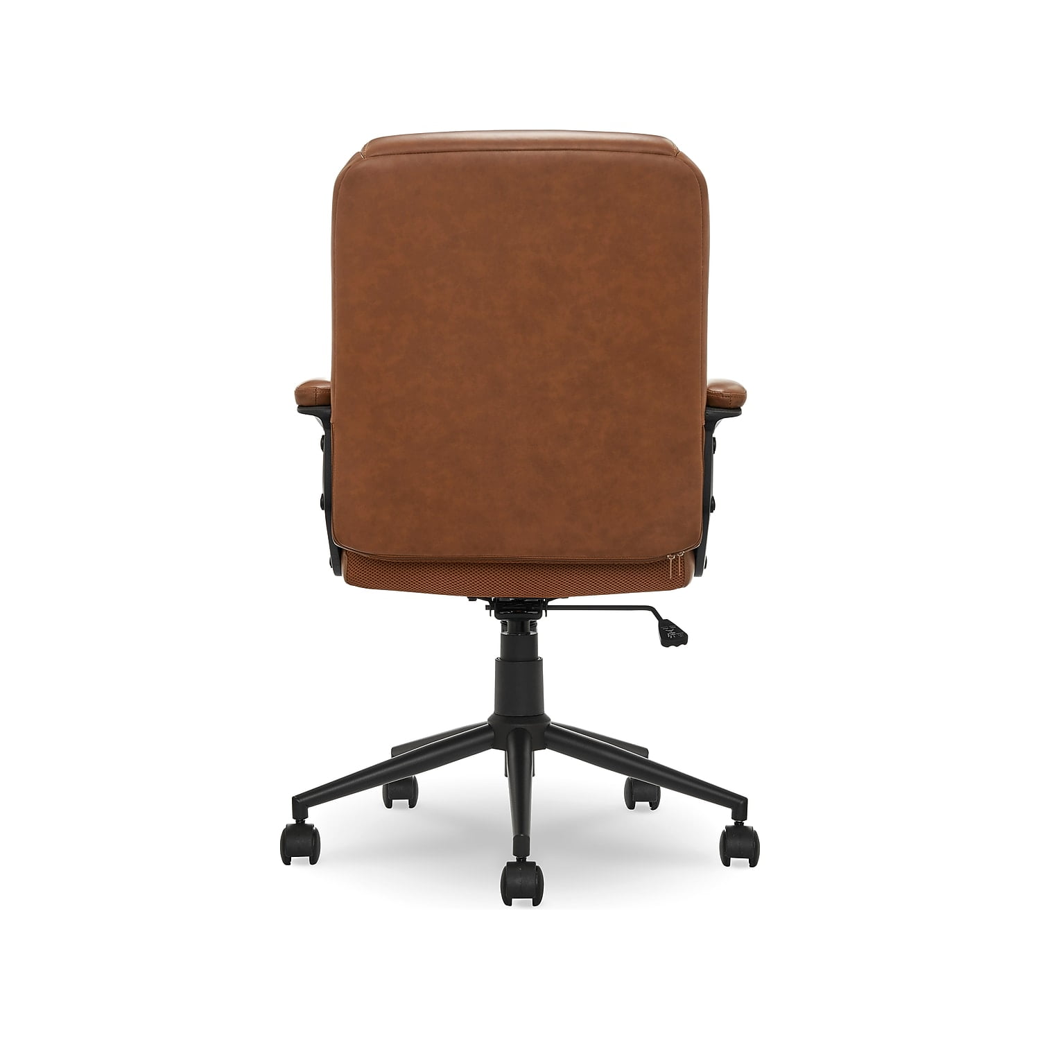 Click365 Transform 1.0 Ergonomic Mid Back Desk Chair Bonded Leather Cognac