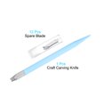 thumbnail image 3 of Uxcell 1 Pack Art Craft Carving Knife with 12 Pack Spare Metal Plate PVC Handle Light Blue (1 Set), 3 of 6