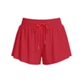 thumbnail image 4 of TRUNZI Running Shorts for Women with Pockets Flowy High Waist Drawstring Quick Dry Women Summer Workout Shorts Red 2XL, 4 of 4