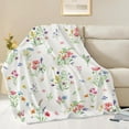 thumbnail image 2 of Colorful Wildflowers Throw Blanket Botanical Plant Throw Blanket Watercolor Floral Flower Throw Blanket Soft Flannel Fleece Throw Blanket Boho Cozy Fluffy Plush Blanket 60" X 80", 2 of 6