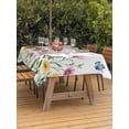 thumbnail image 3 of Outdoor Tablecloth with Umbrella Hole for Patio/Picnic/Party/Camping, Pink Spring Floral Waterproof Table Cloth Rectangle Table Cover Washable, Butterfly Elegant Pastoral (60"x 120"), 3 of 9