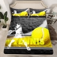 thumbnail image 2 of Feelyou Cartoon Tennis Athlete Twin Sheet Sets, Ball Sports Gaming Twin Fitted Sheet, Teens Kids Boys Girls Flat Sheet, Ultra Soft Bedroom Decor, 3 Pieces, 2 of 7
